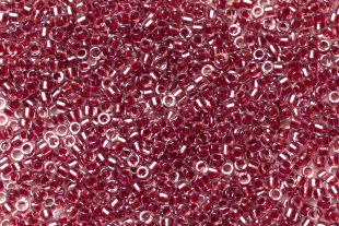 Бисер Япония MIYUKI Delica цилиндрический 11/0 5г DB-0924 игристый cranberry с цветной линией кристалл